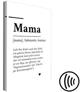 Obraz Definice maminky (1dílná) svislá - černobílý text v němčině
