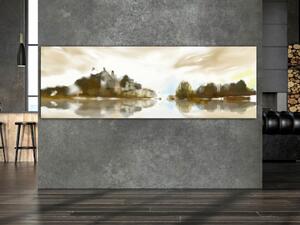 Obraz Podzimní krajina v sépii (1-dílný) úzký - Jemná abstrakce