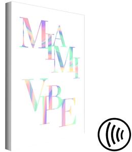 Obraz Miami Vibe Text (1-dílný) - Barevný text "Miami" v angličtině