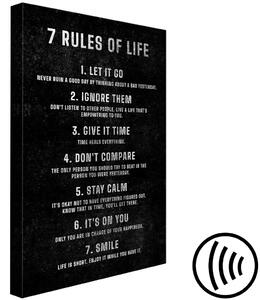Obraz Životní pravidla - motivující text na černém pozadí