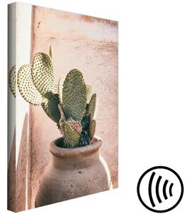Obraz Kaktus v keramickém květináči - trnitá rostlina v hlinité nádobě