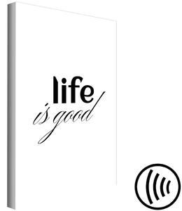 Obraz Life is good - typografická kompozice, černý nápis na bílém pozadí