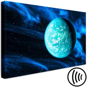 Obraz Modrá planeta - grafika temného vesmíru