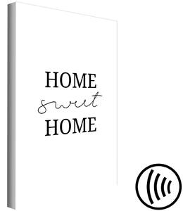 Obraz Sladký domov - minimalistický černý nápis na bílém pozadí