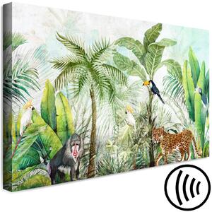 Obraz Divoká země - vysoké palmy a zvířata v tropické džungli