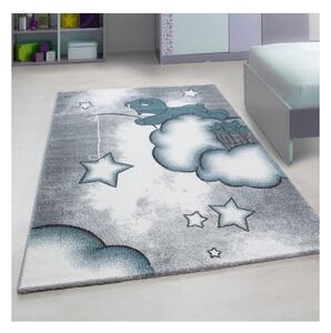 ELIS DESIGN Dětský koberec - Medvídek a hvězdy barva: šedá x růžová, rozměr: 80x150