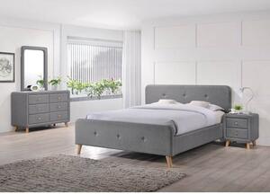 Čalouněná postel MALMO 140x200 cm šedá Matrace: Bez matrace