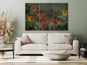 Obraz Malované máky - červené květiny na tmavě zelené louce