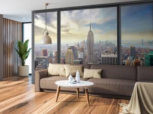 Fototapeta Město shora - snímek New Yorku skrze okno bytového domu