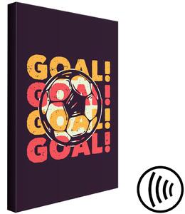 Obraz Fotbal (1-dílný) svislý - anglický text na černém pozadí