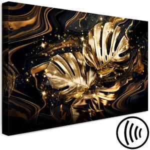Obraz Zlatá Monstera - dynamická kompozice zářivých listů