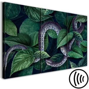 Obraz Had v listí - divoká příroda a flóra temné džungle