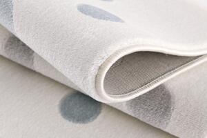 Livone Dětský koberec - krémový s puntíky barva: stříbrnošedá-růžová, rozměr: 100 x 160 cm
