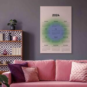 Obraz Kalendář 2024 - měsíce na kruhovém gradientním pozadí