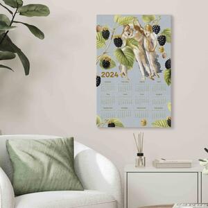 Obraz Kalendář 2024 - Tři grácie na pozadí obrazové koláže s botanickou ilustrací