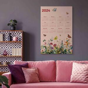 Obraz Kalendář 2024 - krásní motýli letící nad rozkvetlou loukou