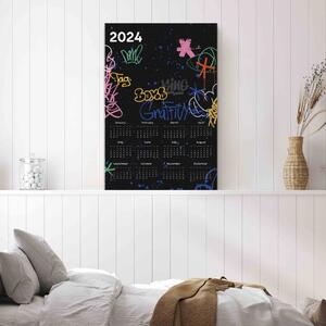 Obraz Kalendář 2024 - měsíce pokryté kresbami ve stylu street artu