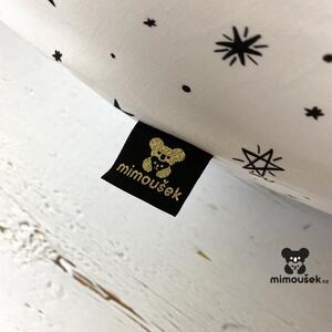 MIMOUŠEK Kojící polštář MAXI printed černé hvězdy na bílé