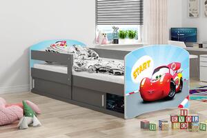 Dětská postel s úložným prostorem bez matrace 80x160 ZÁVODNÍK 1 - grafit