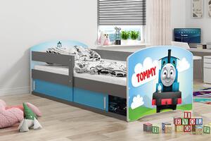 Dětská postel s úložným prostorem bez matrace 80x160 VLÁČEK 1 - grafit
