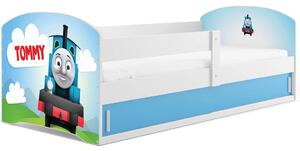 Dětská postel s úložným prostorem s matrací 80x160 VLÁČEK 1 - bílá