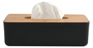 MSV box na kapesníky KAMLA, matně černý, plast, bambus