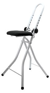 MSV skládací židle na žehlení, nastavitelná výška, bílá, ocel, 91 cm