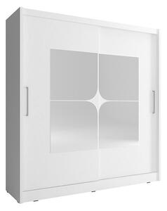 Šatní skříň se zrcadlem 200 cm MARVAN 7 - bílá