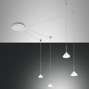 LED závěsné světlo Isabella, čtyři zdroje, bílá