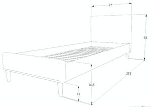 Čalouněná postel ACOMA 90 x 200 cm šedá Matrace: Bez matrace