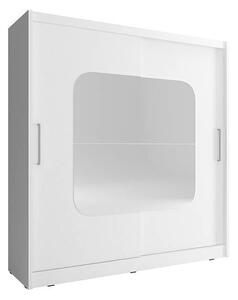 Šatní skříň se zrcadlem 180 cm MARVAN 8 - bílá