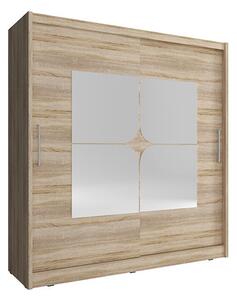 Šatní skříň se zrcadlem 180 cm MARVAN 7 - dub sonoma