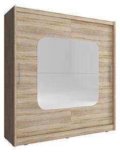 Šatní skříň se zrcadlem 180 cm MARVAN 8 - dub sonoma