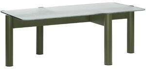 Noo.ma Skleněný konferenční stolek Kob se zelenou podnoží 116 x 61 cm
