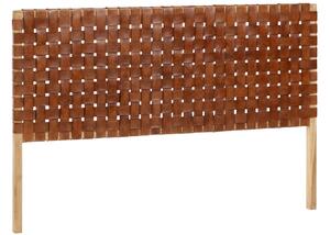 Hnědé kožené čelo Kave Home Calixta 153 x 110 cm