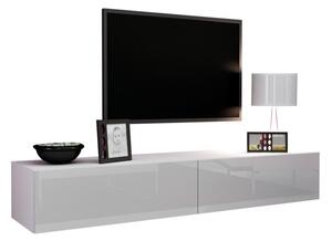 Televizní stolek ASHTON 180 - lesklý bílý