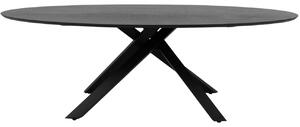 Černý dřevěný oválný jídelní stůl Tenzo Cox 240 x 120 cm