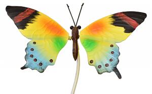Kovový zápich žluto-černý motýl 71x20x17 cm