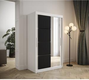 Šatní skříň s posuvnými dveřmi 120 cm TALIA - bílá / černá