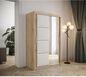 Šatní skříň s posuvnými dveřmi 120 cm TALIA - dub sonoma / bílá