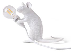 LED deko stolní lampa Mouse Lamp USB sedící bílá
