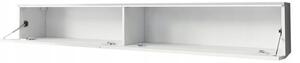Televizní skříňka 180 cm WILLA D - bílá / lesklá šedá