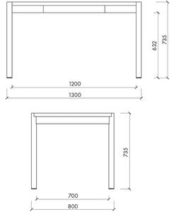 Noo.ma Fialový dubový jídelní stůl Yami 130 x 70 cm