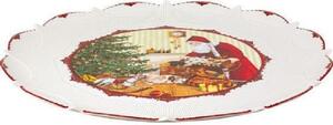 Tác/ talíř na cukroví Santa rozdává dárky, Ø 42 cm Toy's Fantasy Villeroy & Boch (Barva bílá + červená)