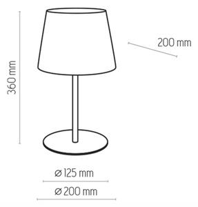 TK LIGHTING Stolní lampa - MAJA 2936, Ø 20 cm, 230V/15W/1xE27, černá