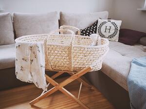 Ahojbaby Mojžíšův košík pro miminko Corn Natural + oboustranná matrace Airdream