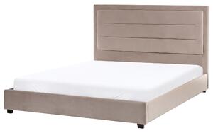 Postel Umělý samet ROUEN 160 x 200 cm Taupe