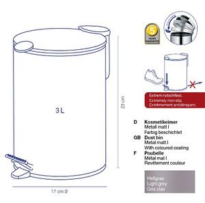 KELA Kosmetický koš 3 l MATS šedá KL-23610