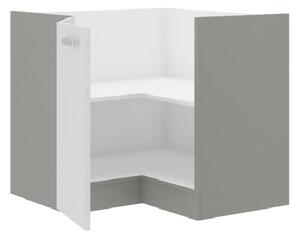 Dolní rohová skříňka SOPHIA - 90x90 cm, tmavě šedá / bílá