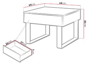 Konferenční stolek CHEMUNG 2 - bílý / lesklý bílý